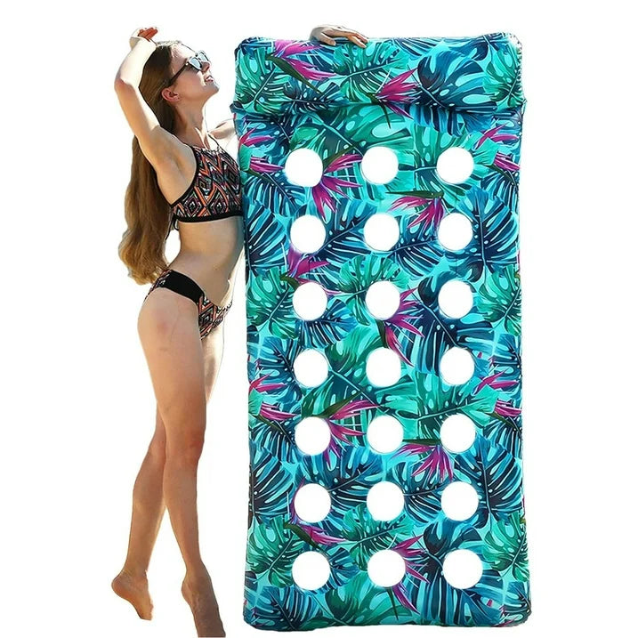 VKFVKF Inflatable Pool Float Lounge, Giant Floaties Rafts for Adults Floating Lounger Sun Tanning Floats Cool Water Floaty