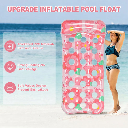 VKFVKF Pool Float for Adults , Giant Floaties Rafts for Adults Floating Lounger Sun Tanning Floats