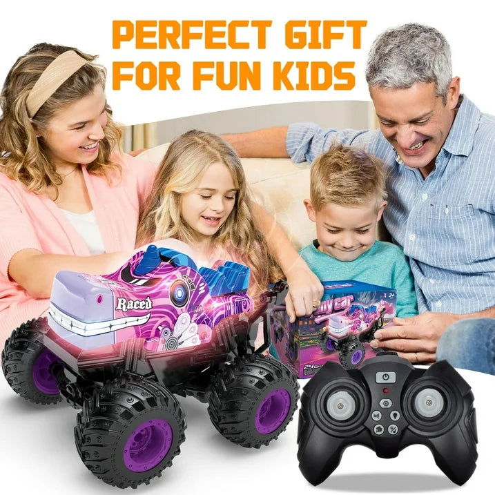 RC Monster Truck Toys, Remote Control Cars for Kids, Dinosaur RC Cars with Light & Music,Stunt, 360° Spin, Walk Upright