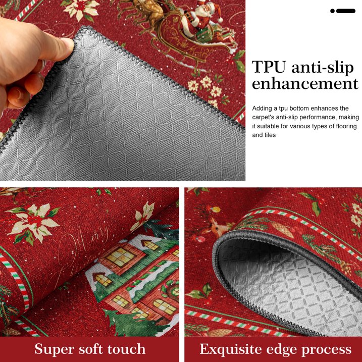 Laoyebaoho Christmas Kitchen Rugs Sets of 3, Kitchen Mats ,Bohemian Machine Washable Rugs Mats