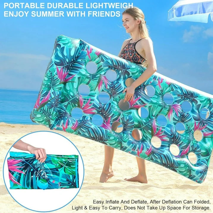 VKFVKF Inflatable Pool Float Lounge, Giant Floaties Rafts for Adults Floating Lounger Sun Tanning Floats Cool Water Floaty