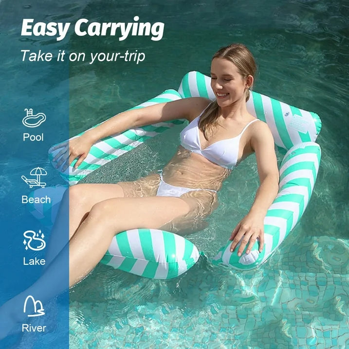 VKFVKF 4 in 1 Pool Floats Adult , 2 Pack Pool Floats Hammock, Drifter, Lounge Chair, Saddle,Pool Rafts Lounge Chairs Floating