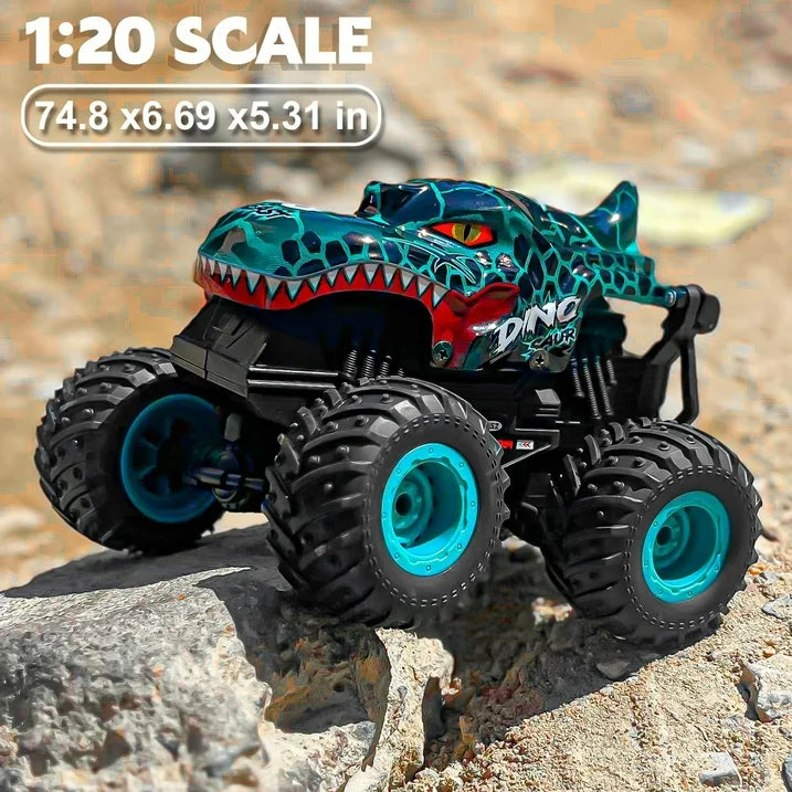 RC Monster Truck Toys, Remote Control Cars for Kids, Dinosaur RC Cars with Light & Music,Stunt, 360° Spin, Walk Upright
