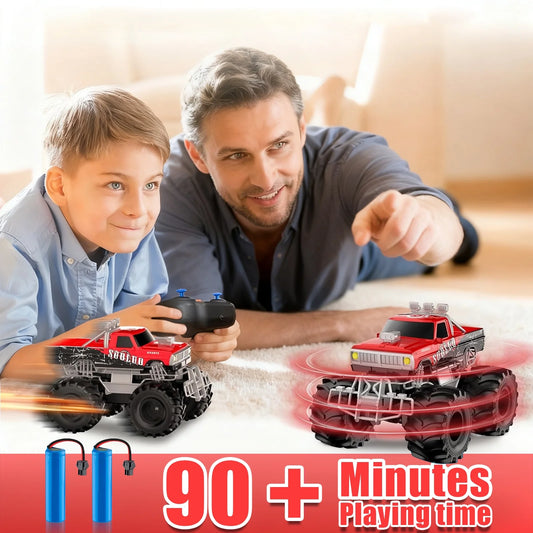 VKFVKF 1:16 Remote Control Car, RC Monster Truck Toys, RC Car for Kids, Kids RC Vehicle for Boys & Two Battery