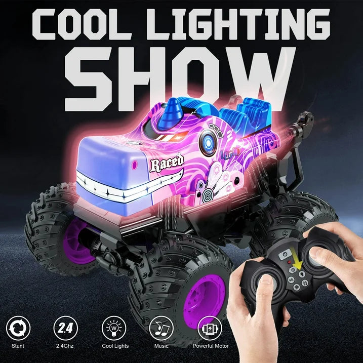RC Monster Truck Toys, Remote Control Cars for Kids, Dinosaur RC Cars with Light & Music,Stunt, 360° Spin, Walk Upright