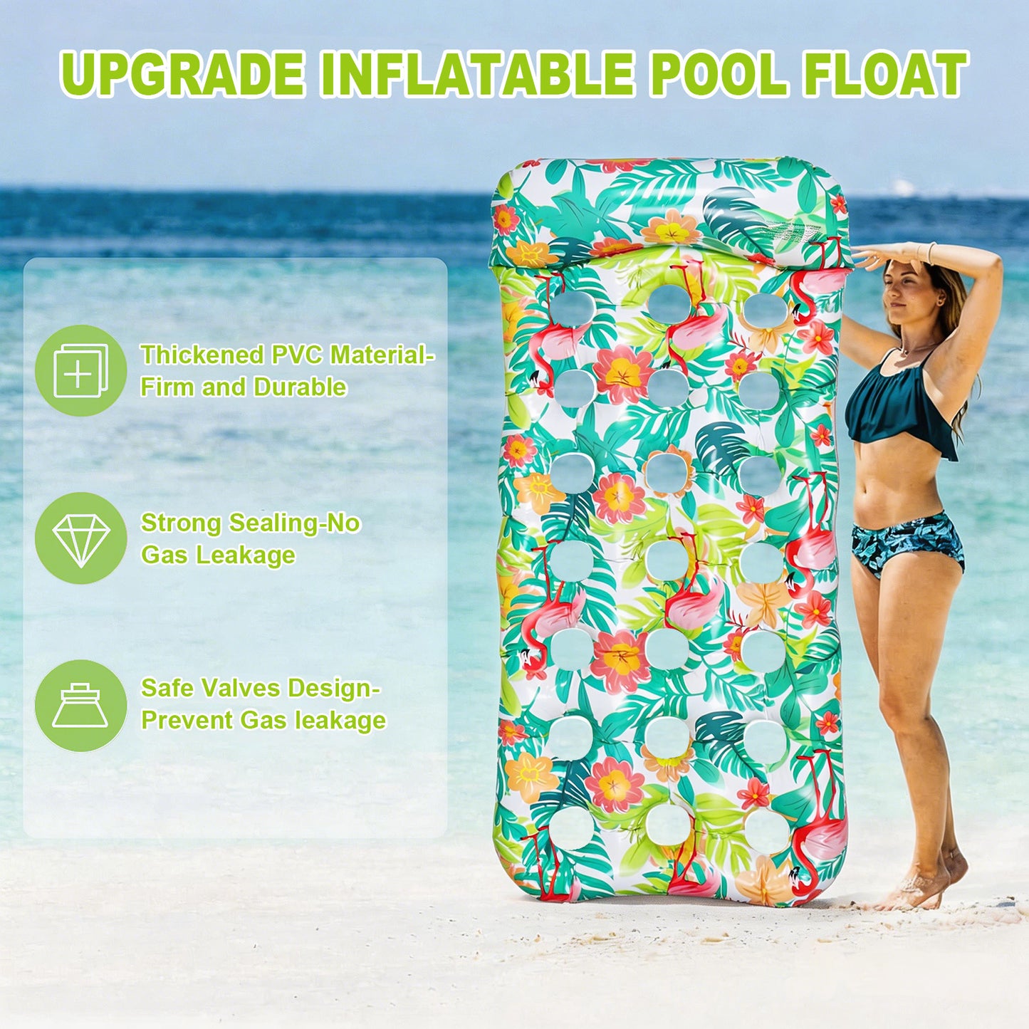 VKFVKF Pool Float for Adults , Giant Floaties Rafts for Adults Floating Lounger Sun Tanning Floats