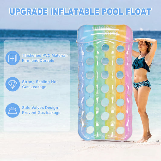 VKFVKF Pool Float for Adults , Giant Floaties Rafts for Adults Floating Lounger Sun Tanning Floats