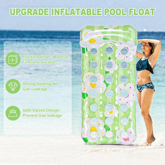 VKFVKF Pool Float for Adults , Giant Floaties Rafts for Adults Floating Lounger Sun Tanning Floats