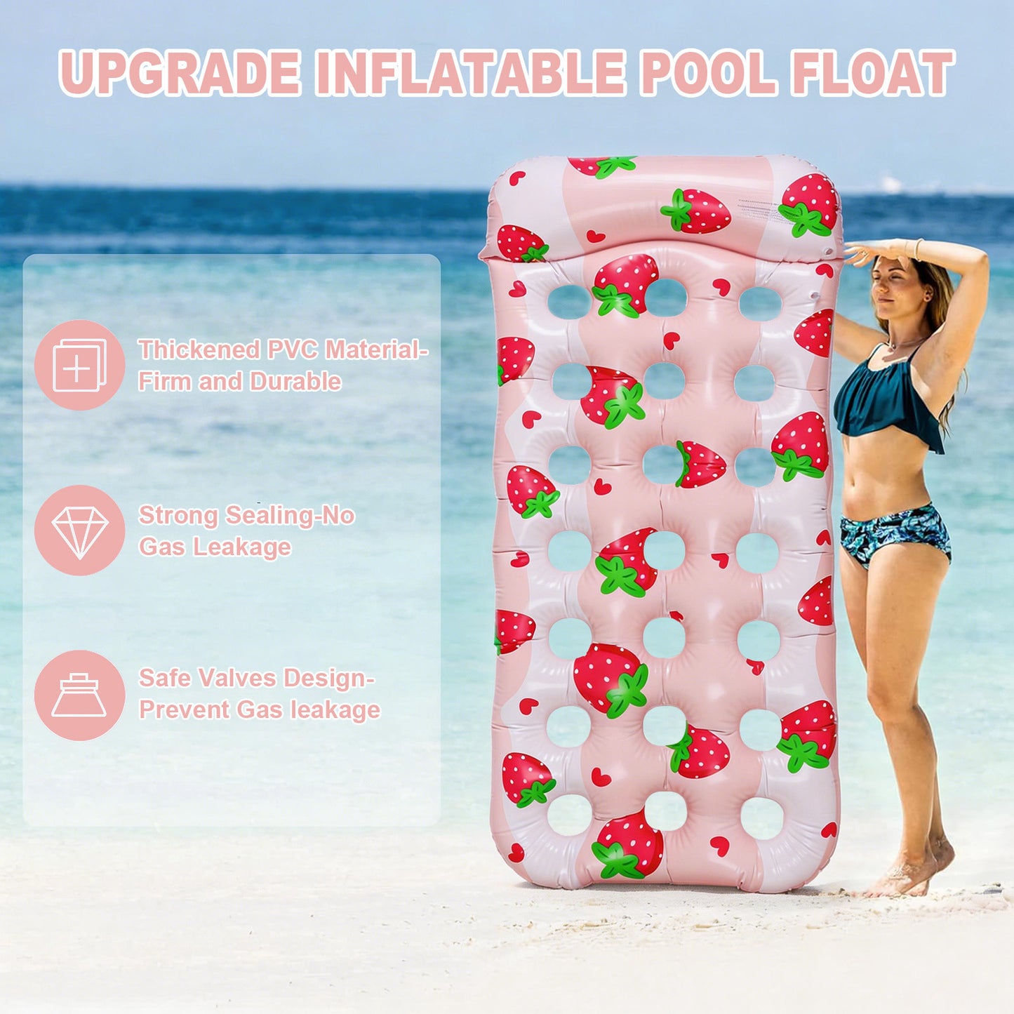 VKFVKF Pool Float for Adults , Giant Floaties Rafts for Adults Floating Lounger Sun Tanning Floats