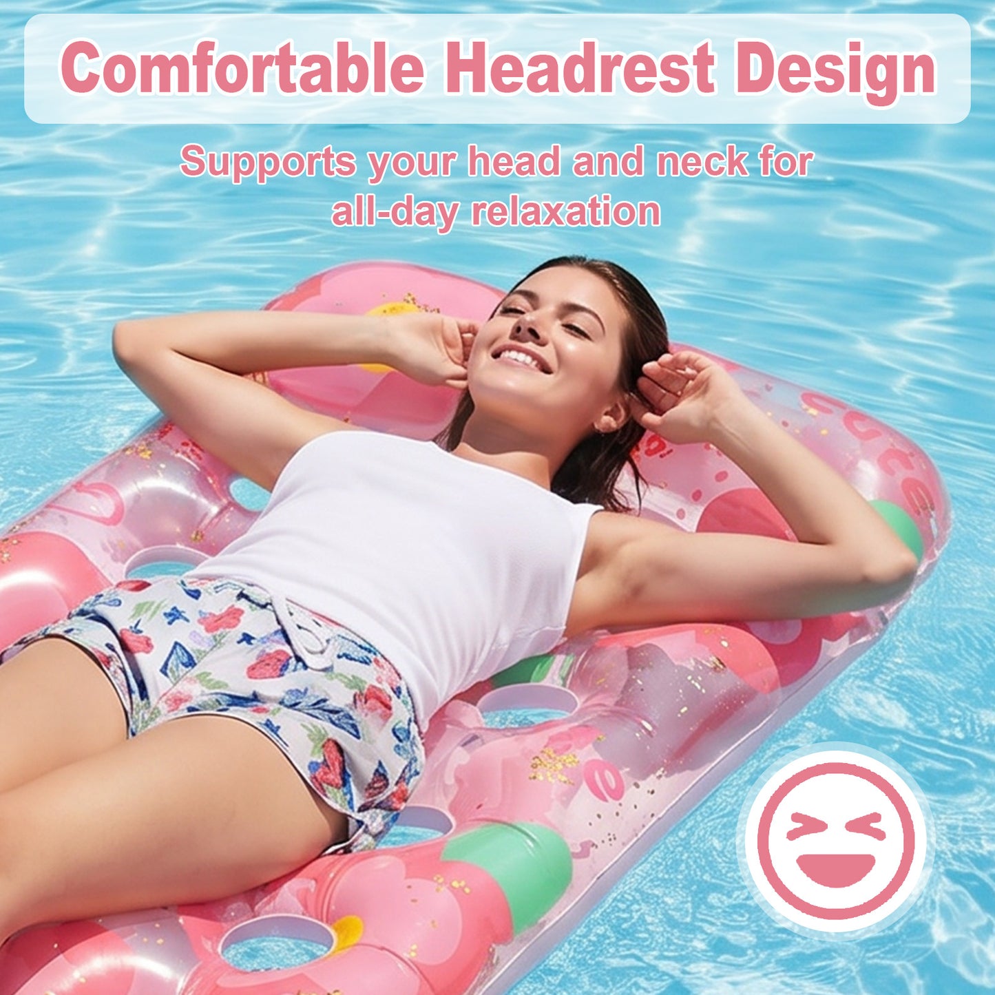 VKFVKF Pool Float for Adults , Giant Floaties Rafts for Adults Floating Lounger Sun Tanning Floats