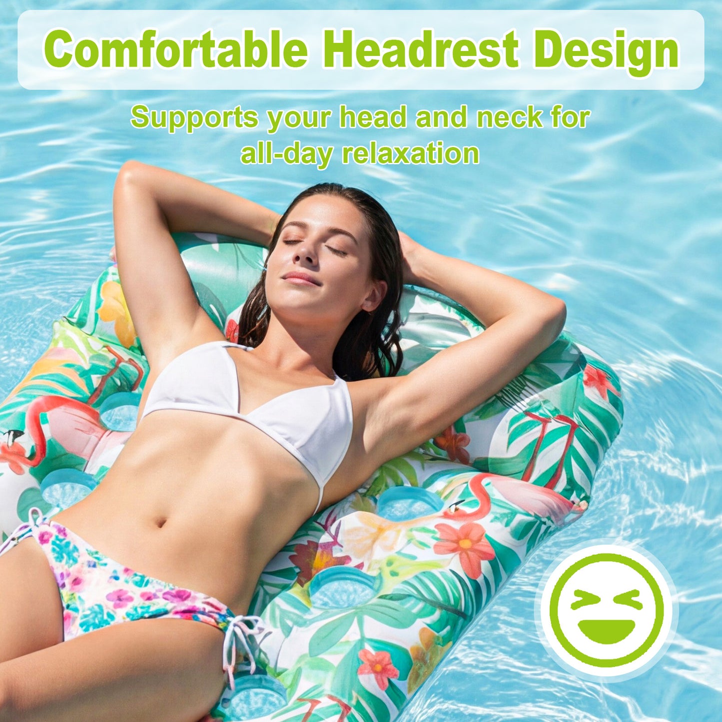 VKFVKF Pool Float for Adults , Giant Floaties Rafts for Adults Floating Lounger Sun Tanning Floats