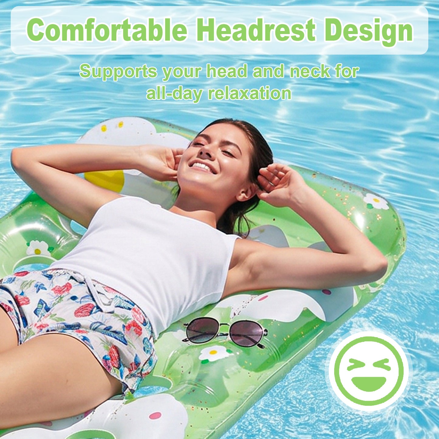 VKFVKF Pool Float for Adults , Giant Floaties Rafts for Adults Floating Lounger Sun Tanning Floats