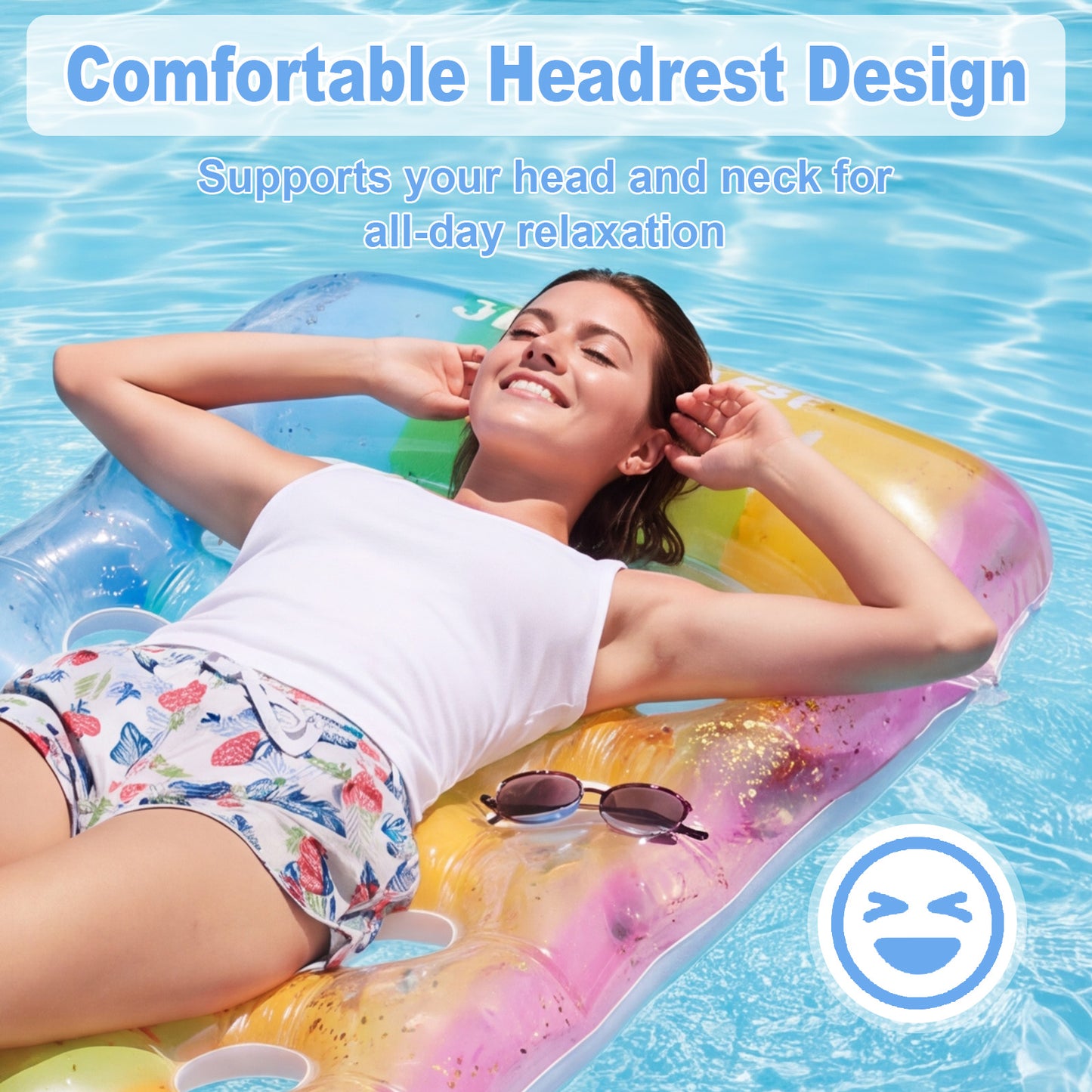 VKFVKF Pool Float for Adults , Giant Floaties Rafts for Adults Floating Lounger Sun Tanning Floats
