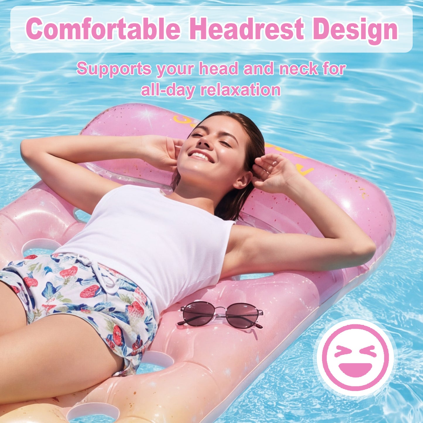 VKFVKF Pool Float for Adults , Giant Floaties Rafts for Adults Floating Lounger Sun Tanning Floats