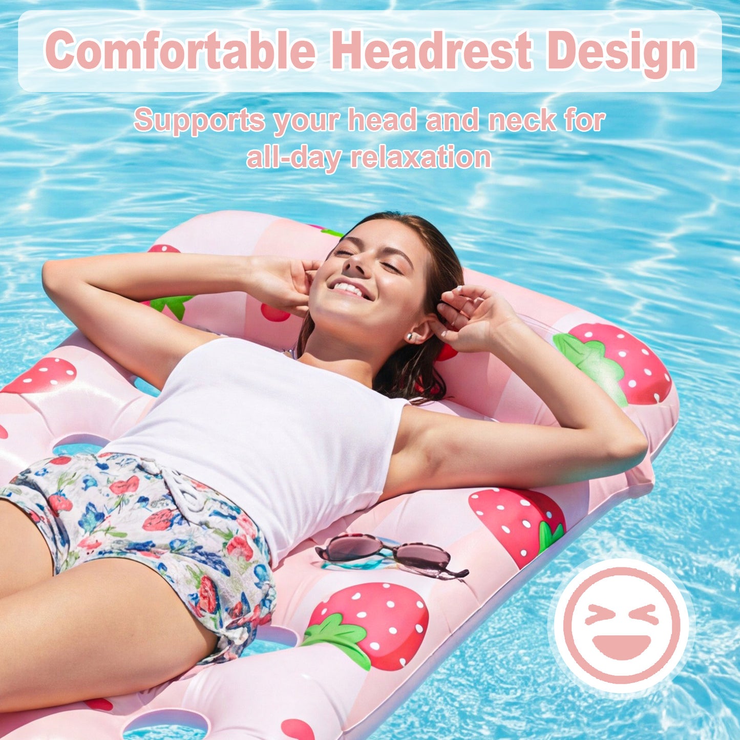 VKFVKF Pool Float for Adults , Giant Floaties Rafts for Adults Floating Lounger Sun Tanning Floats
