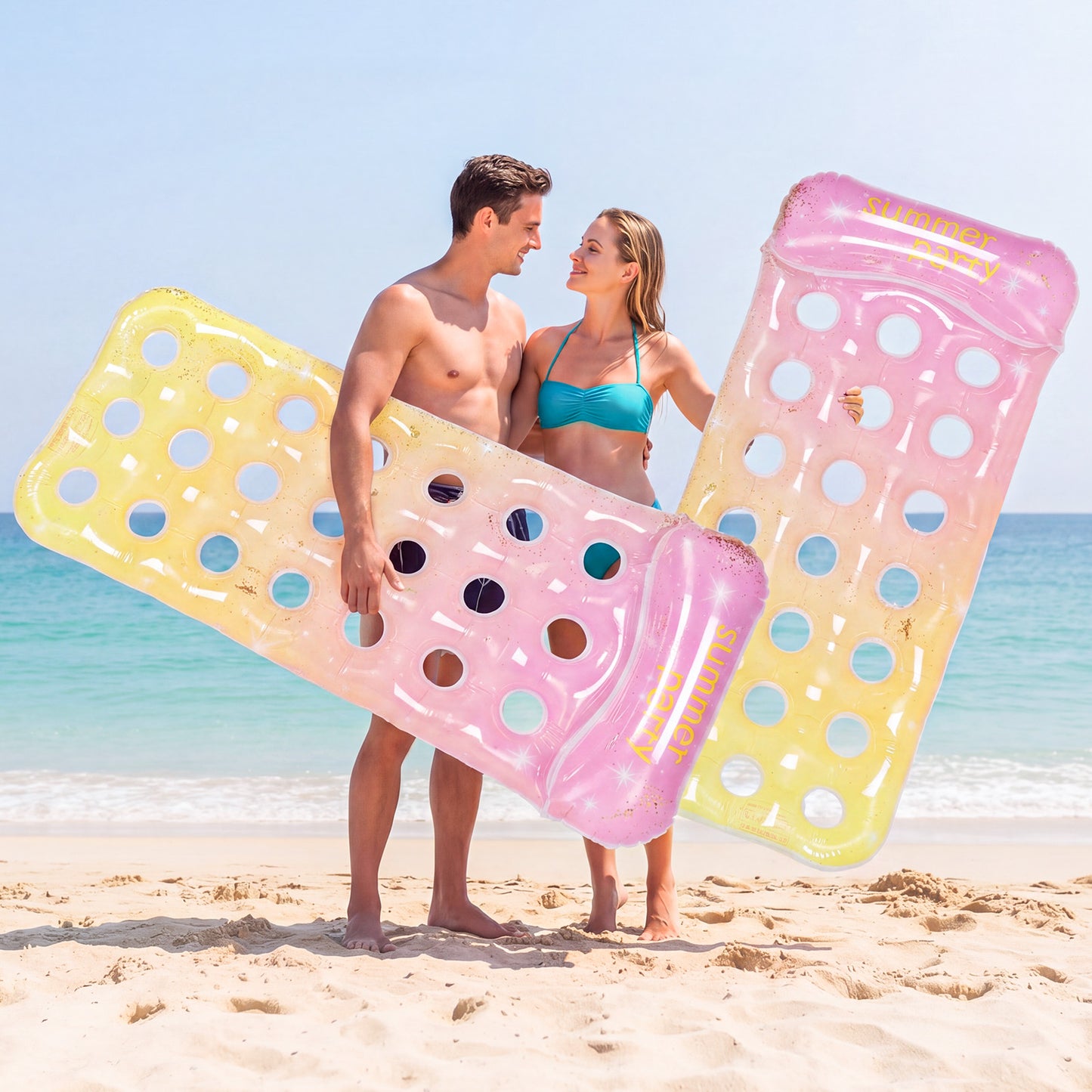 VKFVKF Pool Float for Adults , Giant Floaties Rafts for Adults Floating Lounger Sun Tanning Floats