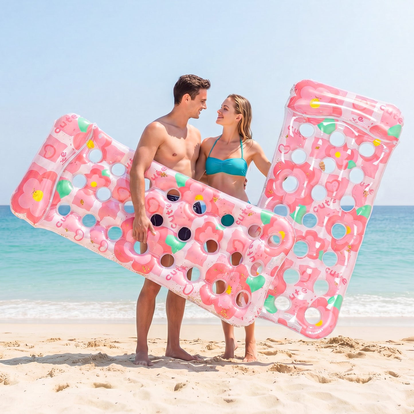 VKFVKF Pool Float for Adults , Giant Floaties Rafts for Adults Floating Lounger Sun Tanning Floats
