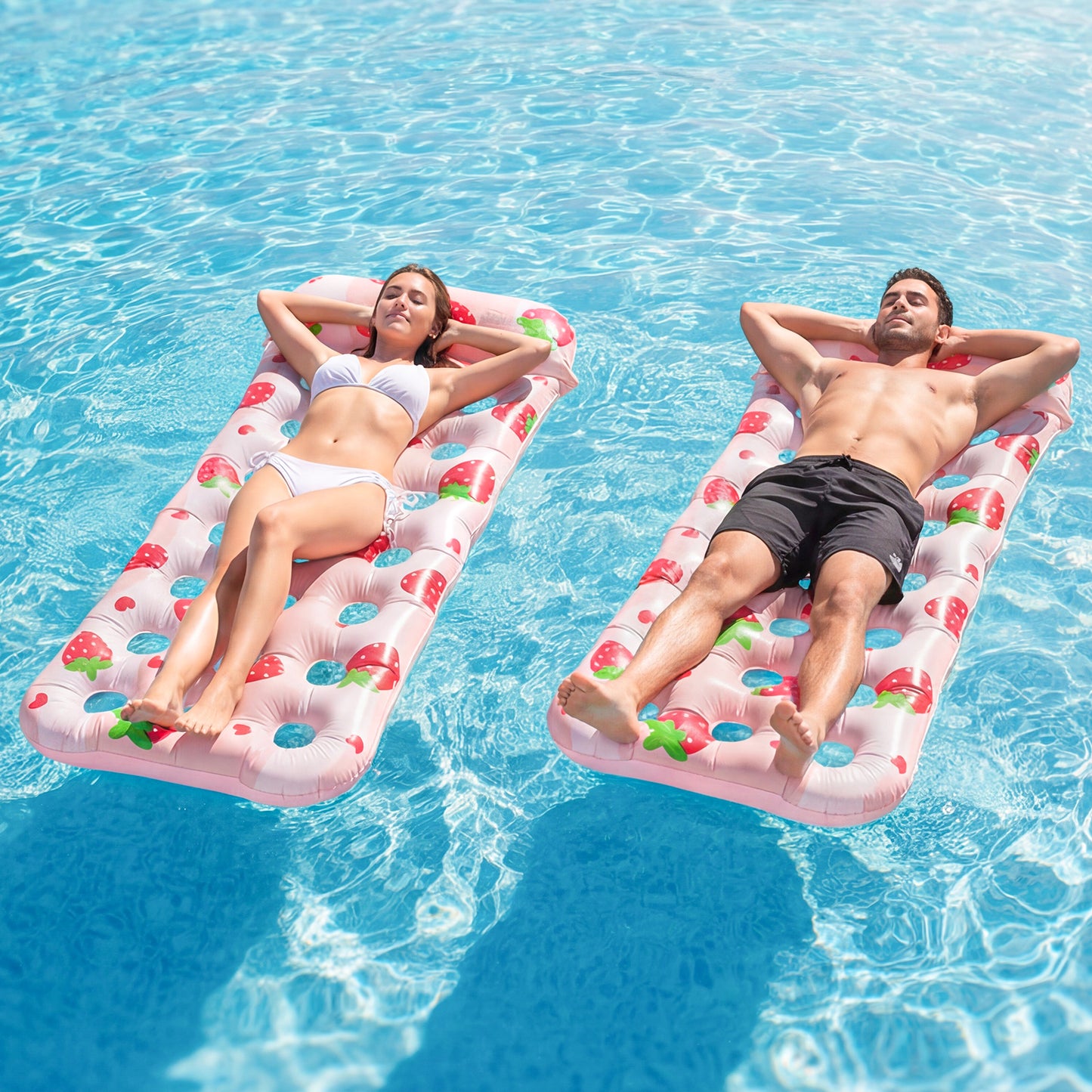 VKFVKF Pool Float for Adults , Giant Floaties Rafts for Adults Floating Lounger Sun Tanning Floats