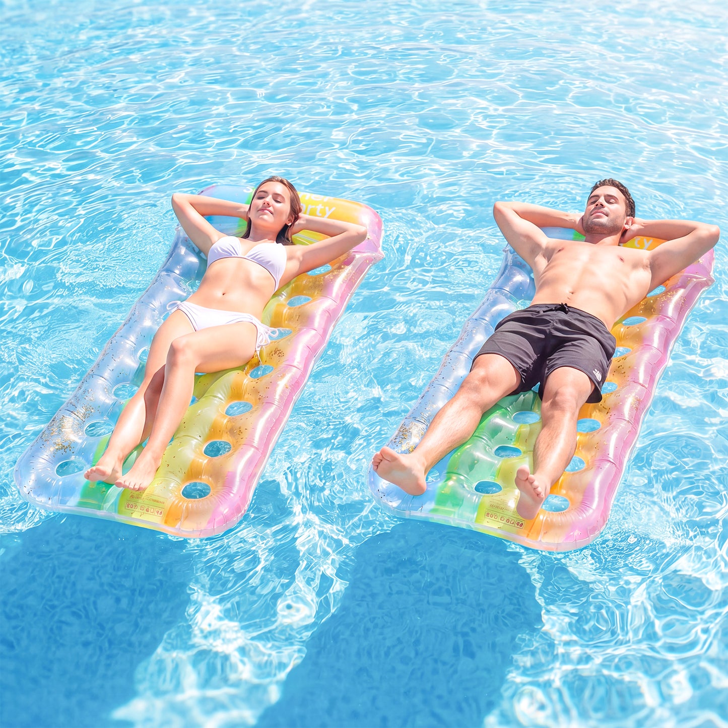VKFVKF Pool Float for Adults , Giant Floaties Rafts for Adults Floating Lounger Sun Tanning Floats