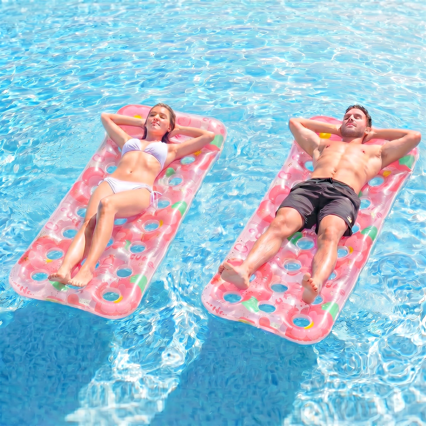 VKFVKF Pool Float for Adults , Giant Floaties Rafts for Adults Floating Lounger Sun Tanning Floats