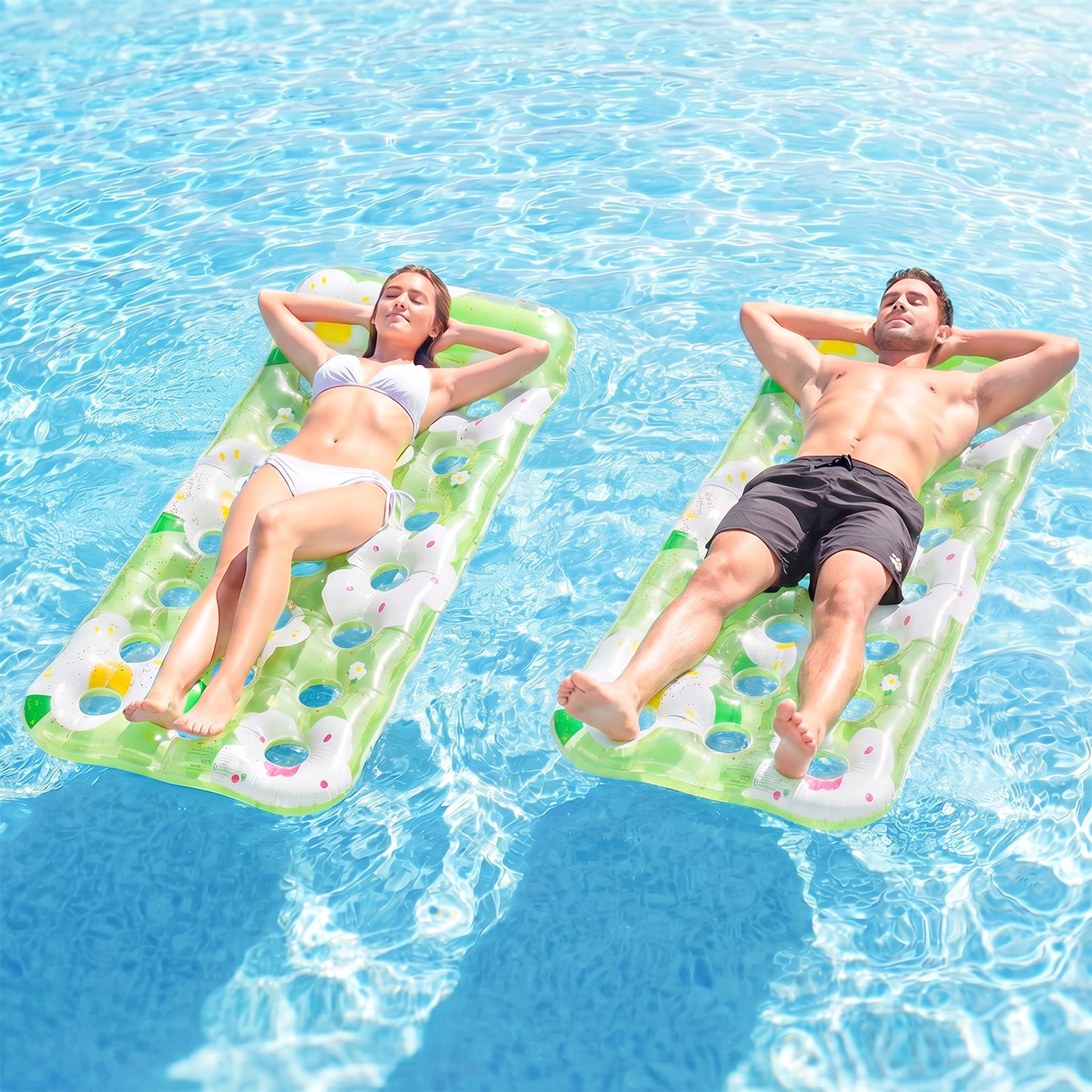VKFVKF Pool Float for Adults , Giant Floaties Rafts for Adults Floating Lounger Sun Tanning Floats