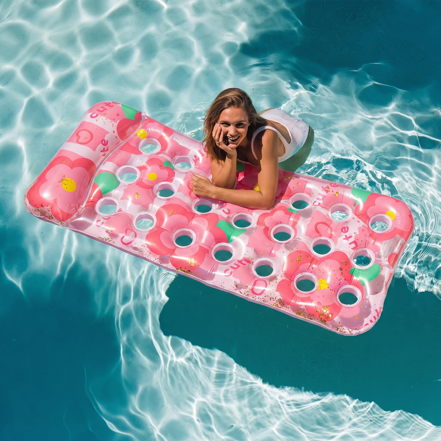 VKFVKF Pool Float for Adults , Giant Floaties Rafts for Adults Floating Lounger Sun Tanning Floats