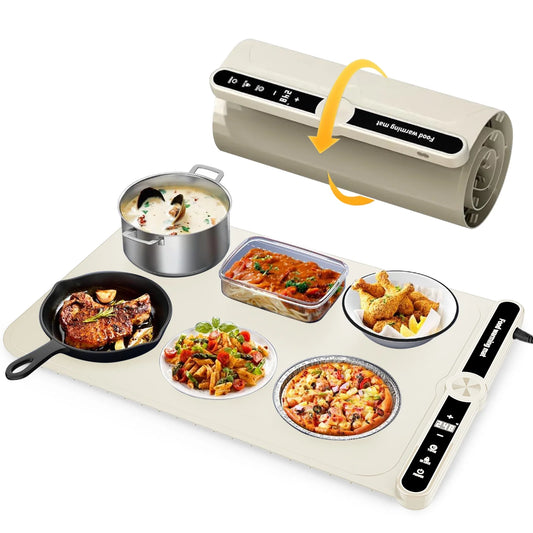 VKFVKF Electric Warming Tray,Portable Food Warming Mat, 9 Temperature Settings Food Warming Trays,Large Size 26x15.3 in,Residential