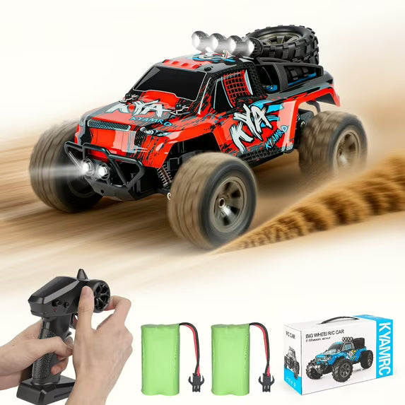 VKFVKF Remote Control Car, RC Car for Kids, RC Monster Truck with Lights & Headlights,All Terrain Off Road Vehicle, Gift for Boys/Girls Age 4+