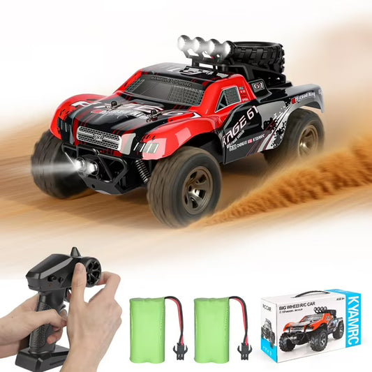 VKFVKF Remote Control Car, RC Car for Kids, RC Monster Truck with Lights & Headlights,All Terrain Off Road Vehicle, Gift for Boys/Girls Age 4+