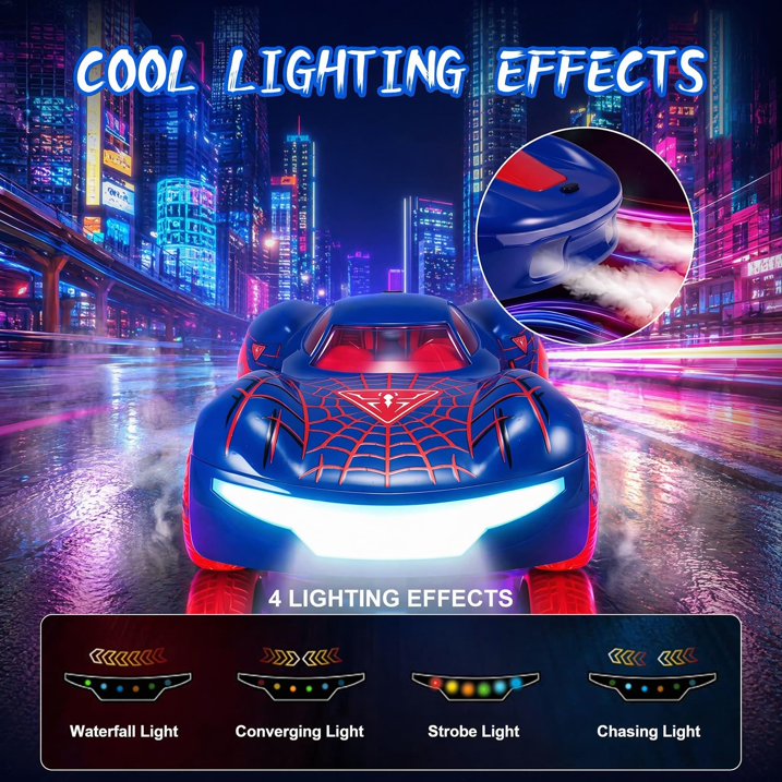 VKFVKF RC Monster Truck Toys, Remote Control Cars for Kids, 1:16 RC Cars with Light & Music, Stunt, 360° Spin, Left/Right Side Driving, Dual Spray