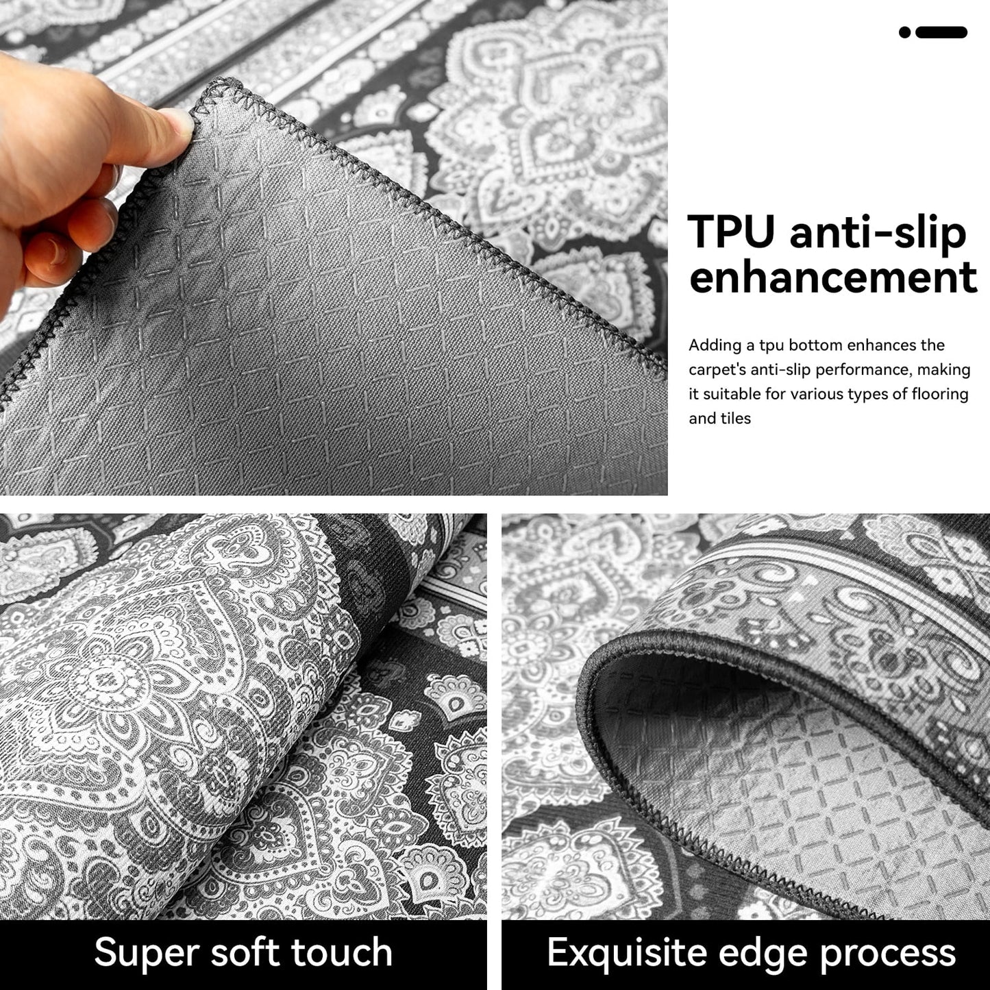 Laoyebaoho Kitchen Rug Set 3 Piece,Non Slip Kitchen Floor Mats ,Machine Washable Rugs Mats