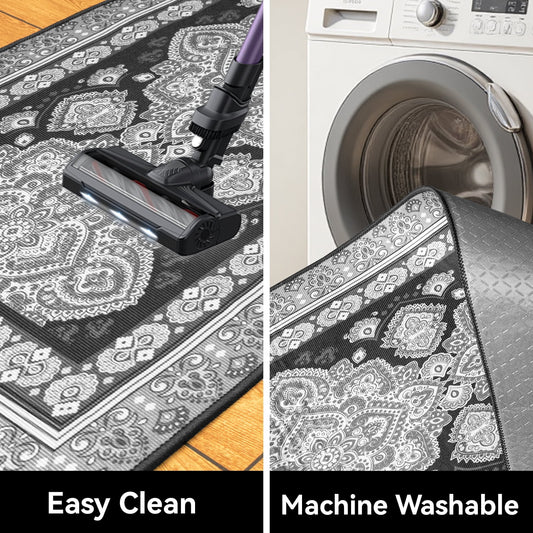 Laoyebaoho Kitchen Rug Set 3 Piece,Non Slip Kitchen Floor Mats ,Machine Washable Rugs Mats